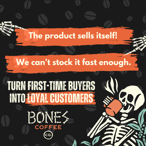 Bones Coffee Company - Salted Caramel Flavored Coffee | 12oz | Whole Bean & Ground