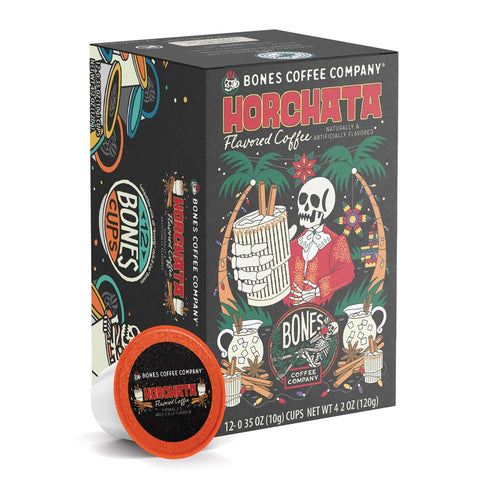 Bones Coffee Company - Horchata Christmas Coffee Pods | 12 Count | Flavored Coffee