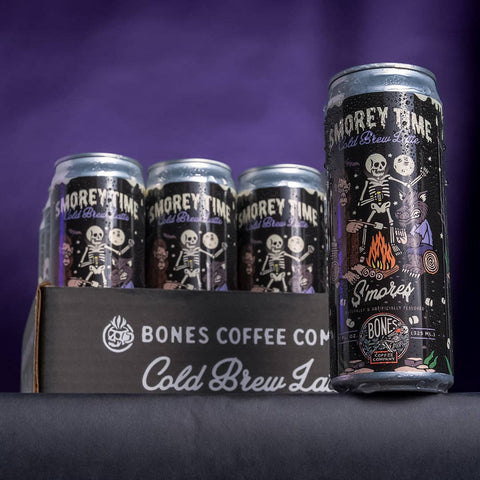 Bones Coffee Company - S'morey Time Cold Brew Latte | 12-Pack | Iced Canned Coffee