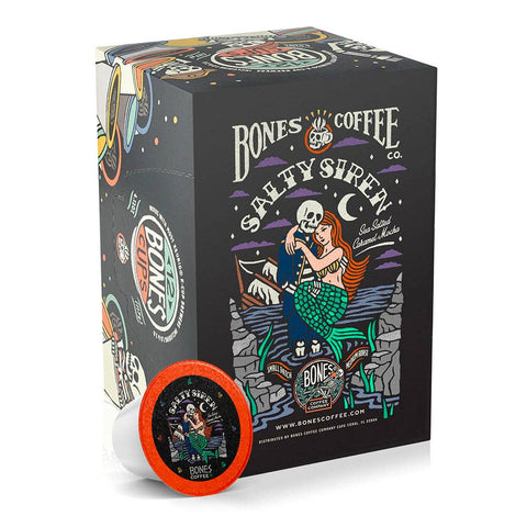 Bones Coffee Company - Salty Siren Coffee Pods | 12 Count | Flavored Coffee Pods