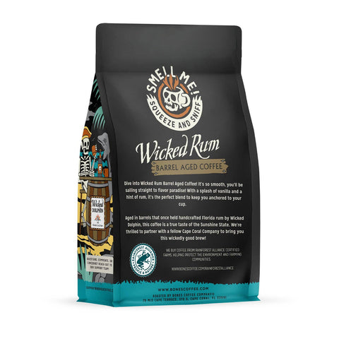 Bones Coffee Company - Wicked Rum Barrel-Aged Coffee | 12oz | Whole Bean