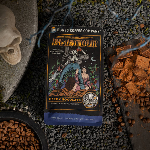 Bones Coffee Company - Army of Dark Chocolate Coffee | 12oz | Whole Bean & Ground
