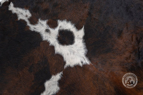 Sunshine Cowhides - Brindle Tricolor White Backbone Cowhide Rug