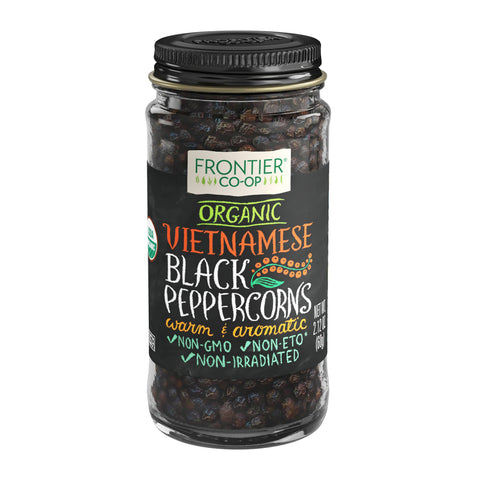 Frontier Co-op - Vietnamese Whole Black Peppercorns, Organic, Non ETO 2.12 Oz