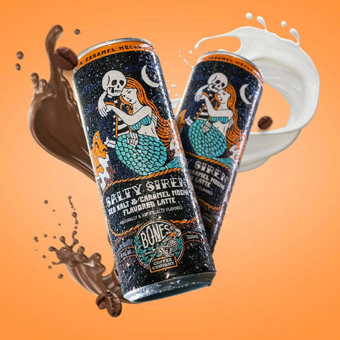 Bones Coffee Company - Salty Siren Latte | 12-Pack | Iced Canned Coffee