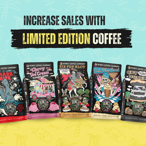 Bones Coffee Company - Soda Shop Swirl Flavored Coffee | 12oz | Whole Bean & Ground
