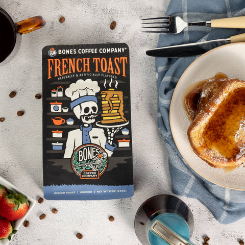 Bones Coffee Company - French Toast Flavored Coffee | 12oz | Whole Bean & Ground