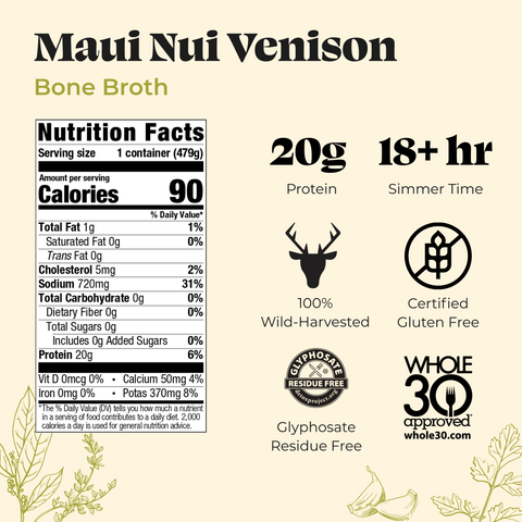 Kettle & Fire - Maui Nui Venison Bone Broth - 16.9 oz