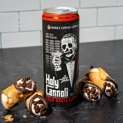 Bones Coffee Company - Holy Cannoli Cold Brew Latte | 12-Pack | Iced Canned Coffee