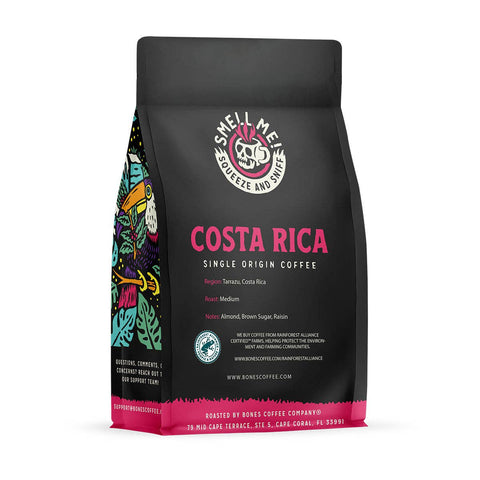 Bones Coffee Company - Costa Rica Single-Origin Coffee | 12oz | Whole Bean & Ground