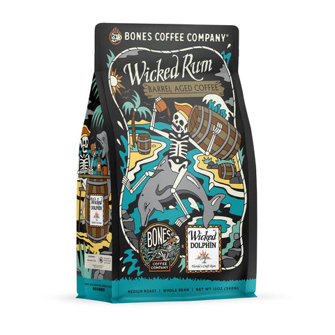 Bones Coffee Company - Wicked Rum Barrel-Aged Coffee | 12oz | Whole Bean