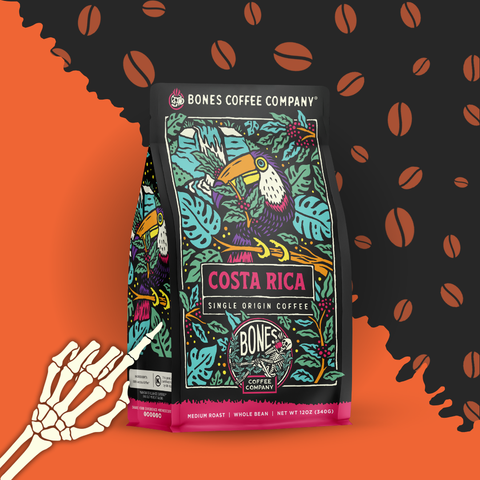 Bones Coffee Company - Costa Rica Single-Origin Coffee | 12oz | Whole Bean & Ground