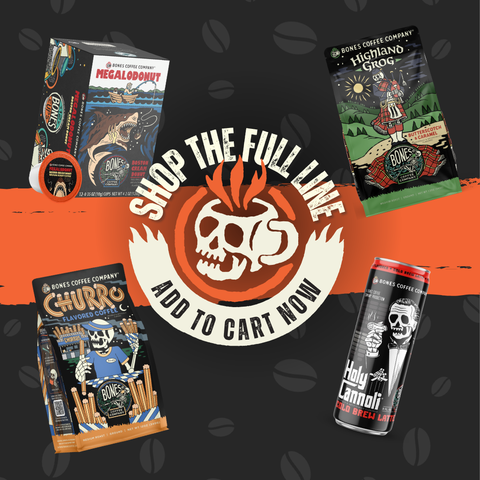 Bones Coffee Company - Frankenbones Flavored Coffee | 12oz | Whole Bean & Ground