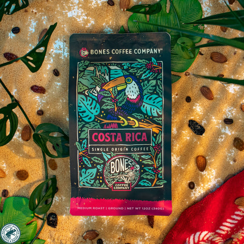 Bones Coffee Company - Costa Rica Single-Origin Coffee | 12oz | Whole Bean & Ground