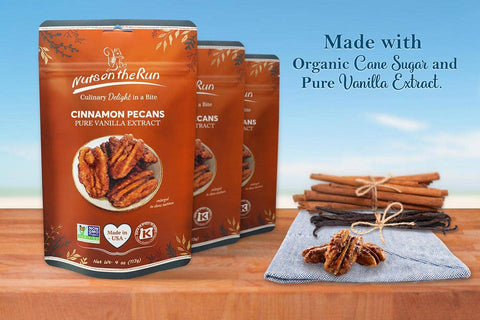 Nuts On The Run - Cinnamon Vanilla Pecans