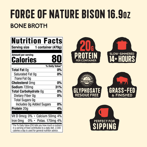 Kettle & Fire - Bison Bone Broth - 16.9 oz