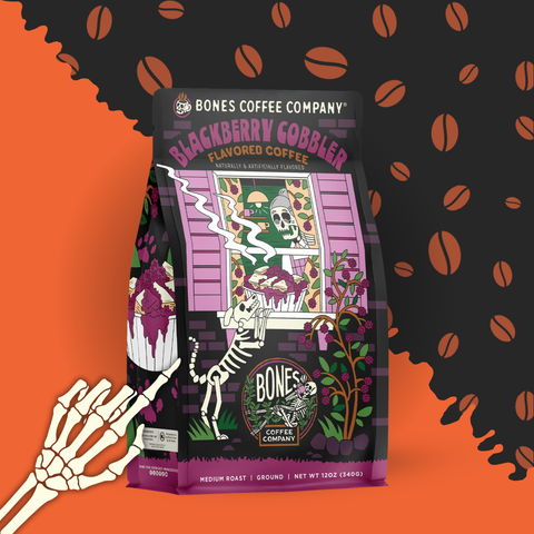 Bones Coffee Company - Blackberry Cobbler Coffee | 12oz | Whole Bean & Ground