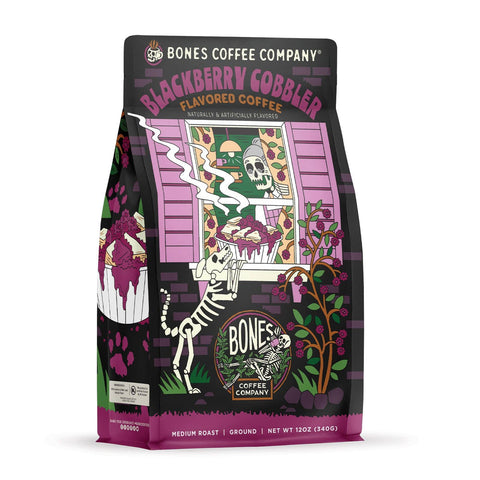 Bones Coffee Company - Blackberry Cobbler Coffee | 12oz | Whole Bean & Ground