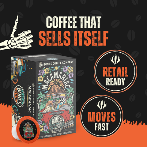 Bones Coffee Company - French Vanilla Coffee Pods | 12 Count | Flavored Coffee