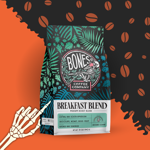 Bones Coffee Company - Breakfast Blend Coffee | 12oz | Whole Bean & Ground