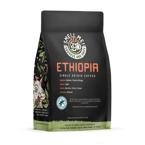 Bones Coffee Company - Ethiopia Single-Origin Coffee | 12oz | Whole Bean & Ground