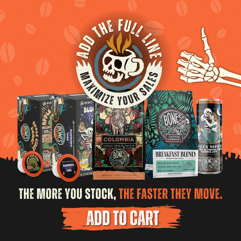Bones Coffee Company - Macamaniac Coffee Pods | 12 Count | Flavored Coffee