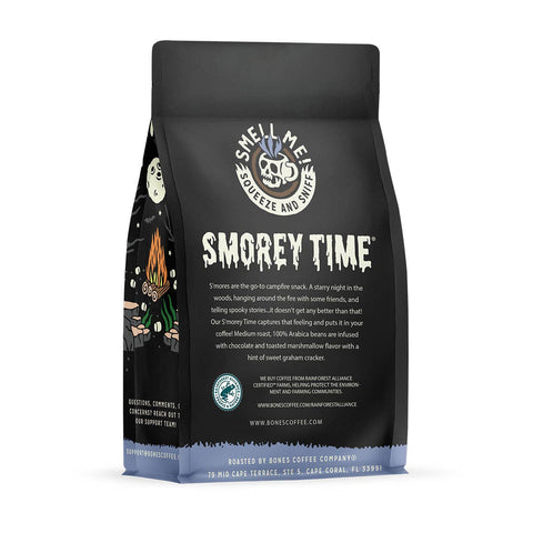 Bones Coffee Company - S'morey Time Flavored Coffee | 12oz | Whole Bean & Ground