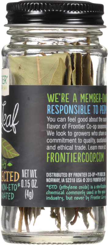 Frontier Co-op - True Whole Bay Leaf, Kosher, Non Irradiated, Non ETO 0.15 Oz