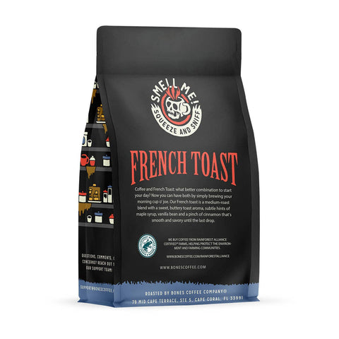 Bones Coffee Company - French Toast Flavored Coffee | 12oz | Whole Bean & Ground