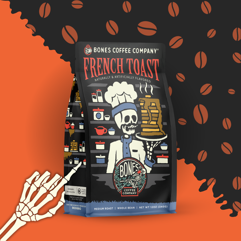 Bones Coffee Company - French Toast Flavored Coffee | 12oz | Whole Bean & Ground