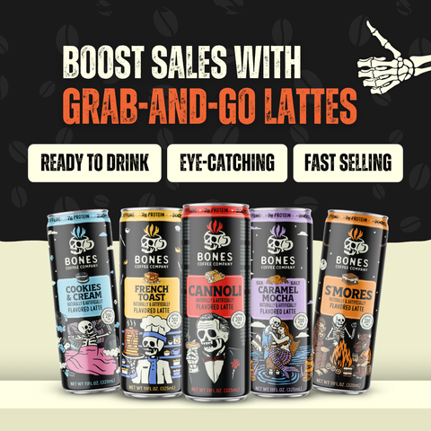 Bones Coffee Company - Sea Salt Caramel Mocha Latte | 12-Pack | RTD Iced Coffee