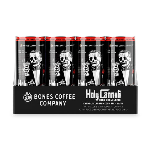 Bones Coffee Company - Holy Cannoli Cold Brew Latte | 12-Pack | Iced Canned Coffee