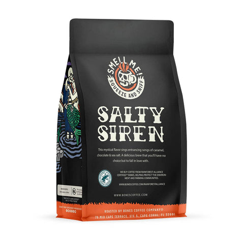 Bones Coffee Company - Salty Siren Flavored Coffee | 12oz | Whole Bean & Ground