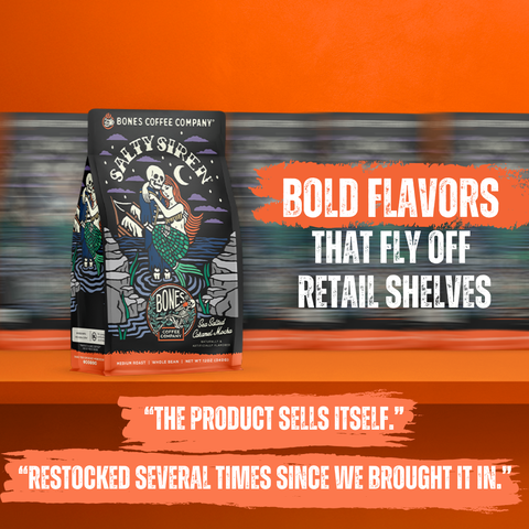 Bones Coffee Company - Maple Bacon® Flavored Coffee | 12oz | Whole Bean & Ground