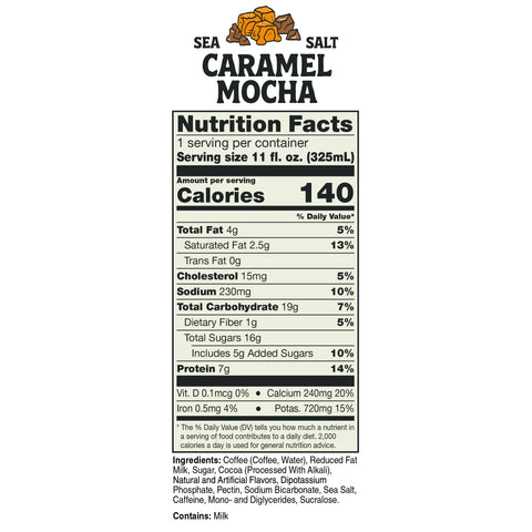Bones Coffee Company - Sea Salt Caramel Mocha Latte | 12-Pack | RTD Iced Coffee