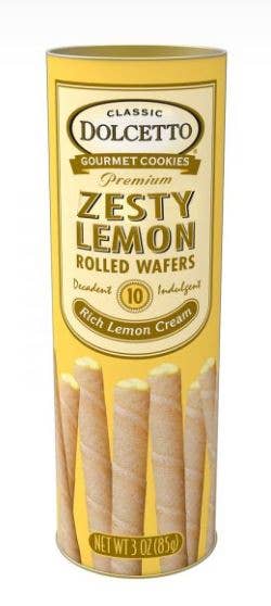Sunflower Food Company - DOLCETTO MEYER LEMON WAFER ROLLS (3 oz canister)