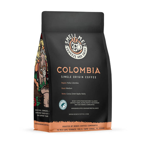 Bones Coffee Company - Colombia Single-Origin Coffee | 12oz | Whole Bean & Ground