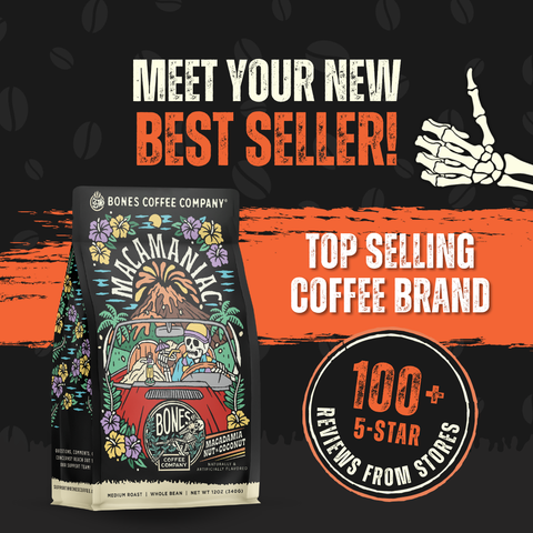 Bones Coffee Company - Wicked Rum Barrel-Aged Coffee | 12oz | Whole Bean
