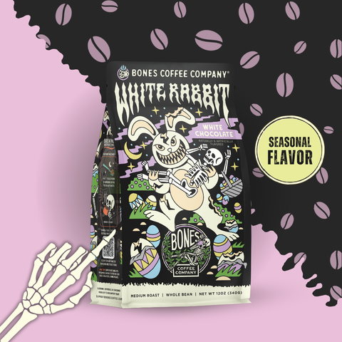 Bones Coffee Company - White Rabbit Easter Flavored Coffee | 12oz | Ground & Whole