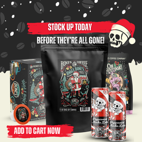 Bones Coffee Company - Jingle Bones Christmas Coffee | 12oz | Whole Bean & Ground
