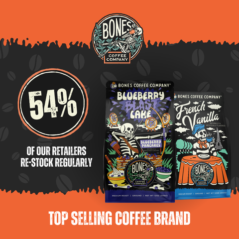 Bones Coffee Company - Apple Cider Donut Coffee | 12oz | Whole Bean & Ground