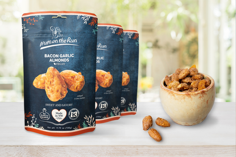 Nuts On The Run - Bacon and Garlic Almonds (Vegan)
