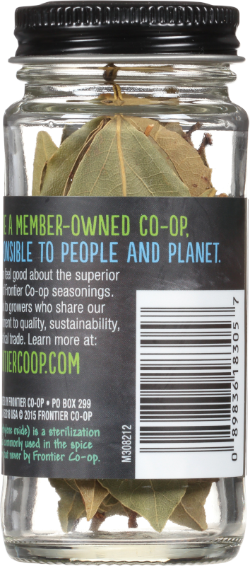 Frontier Co-op - True Whole Bay Leaf, Kosher, Non Irradiated, Non ETO 0.15 Oz