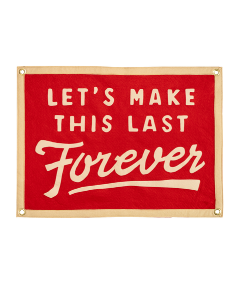 Oxford Pennant - Let's Make This Last Forever Camp Flag • blink-182 x Oxford Pennant Sandcastle