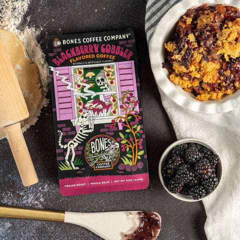 Bones Coffee Company - Blackberry Cobbler Coffee | 12oz | Whole Bean & Ground