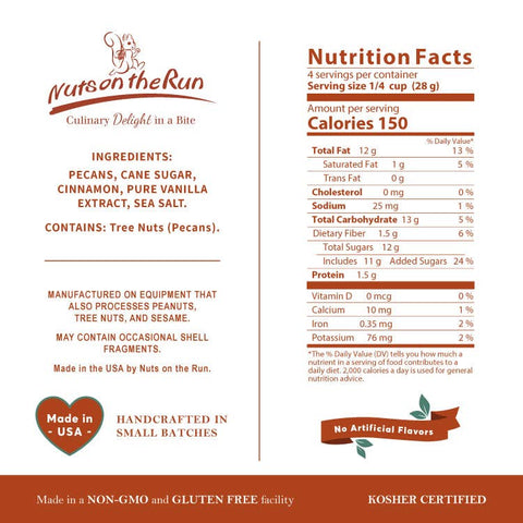 Nuts On The Run - Cinnamon Vanilla Pecans
