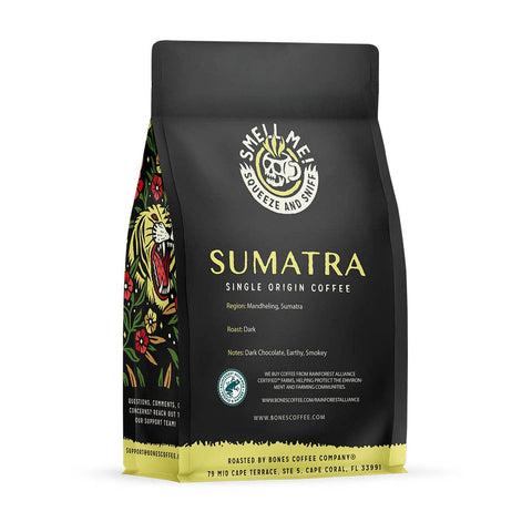 Bones Coffee Company - Sumatra Single-Origin Coffee | 12oz | Whole Bean & Ground