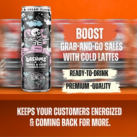Bones Coffee Company - Salty Siren Latte | 12-Pack | Iced Canned Coffee