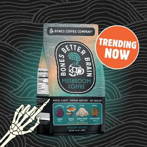 Bones Coffee Company - Better Brain Mushroom Coffee | Medium Roast | 10oz