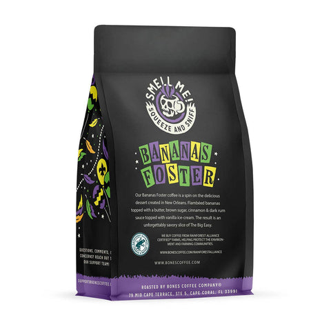 Bones Coffee Company - Bananas Foster Flavored Coffee | 12oz | Whole Bean & Ground